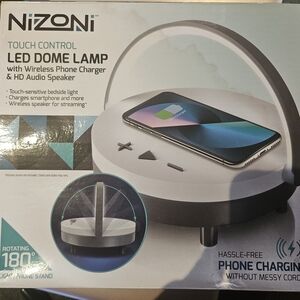 Black LED Dome Lamp with Wireless Phone Charger